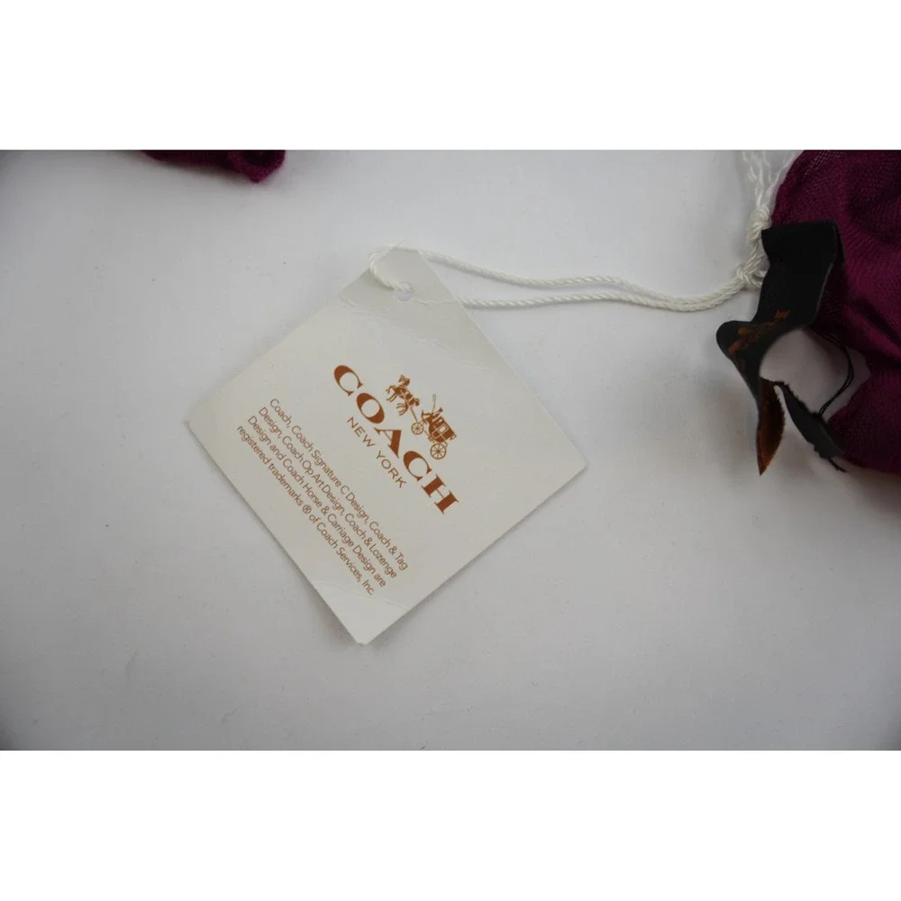 Coach Scarf Womens One Size‎ Red Fuchsia Horse Carriage Logo 85263 NWT